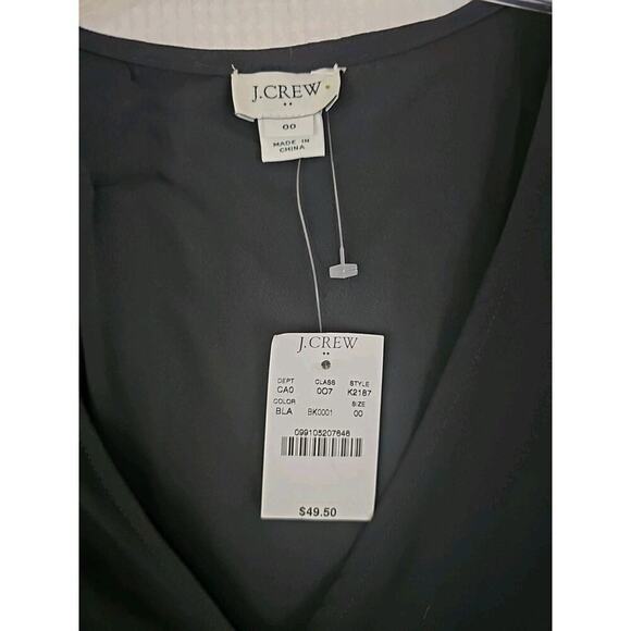 J.Crew ~Woman Size 00~ Black Top V-Neck Shirt NWT. - Picture 9 of 10